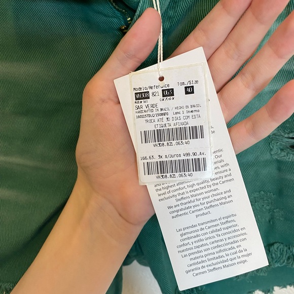 Green Carmen Steffens denim shorts - Picture 3 of 7